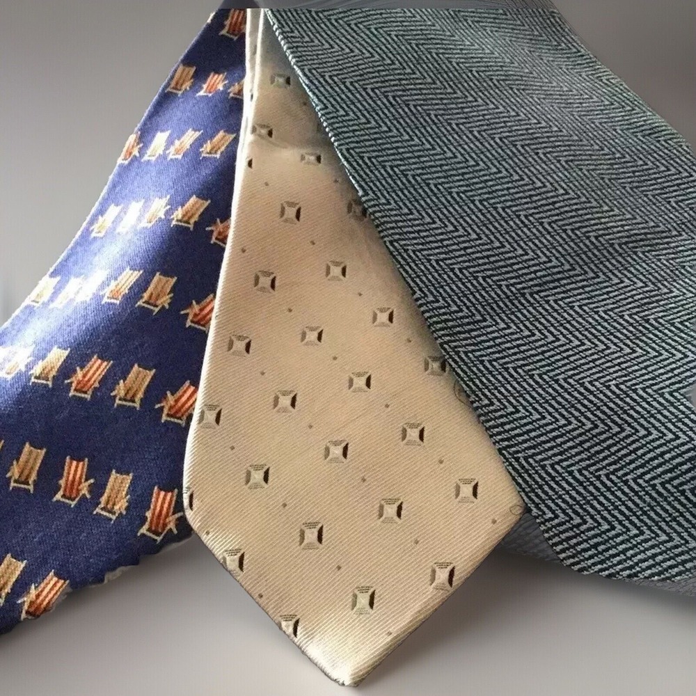 Vintage Christian Dior Tie Neck Tommy Bahama Cole Men Fashion Neckties Lot OF 3